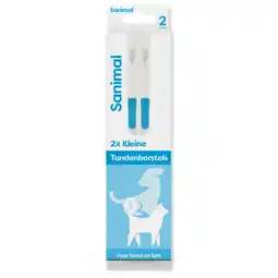 Pets Place Sanimal Kleine Tandenborstels - Hondenverzorging - 2 stuks aanbieding