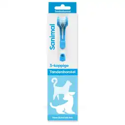 Pets Place Sanimal 3-Koppige Tandenborstel - Hondenverzorging - per stuks aanbieding