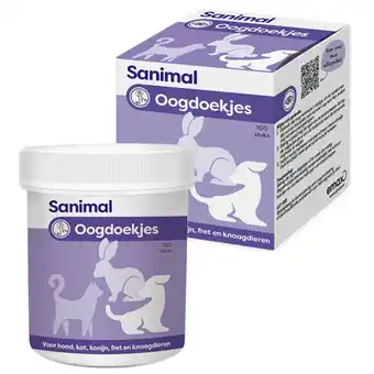 Pets Place Sanimal Oogdoekjes - Hondenverzorging - 100 stuks aanbieding