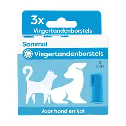 Pets Place Sanimal Vingertandenborstel - Hondenverzorging - 3 stuks aanbieding