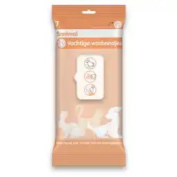 Pets Place Sanimal Vochtige Washandjes - Hondenverzorging - 7 stuks aanbieding