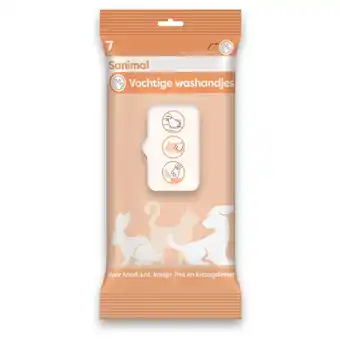 Pets Place Sanimal Vochtige Washandjes - Hondenverzorging - 7 stuks aanbieding