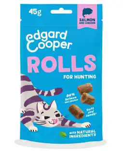 Pets Place Edgard&Cooper Rolls - Kattensnack - Zalm 45 g aanbieding