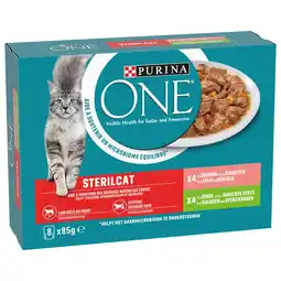 Pets Place Purina One Sterilcat Fijne Malse Reepjes In Saus - Kattenvoer - Zalm Kalkoen 8x85 g aanbieding