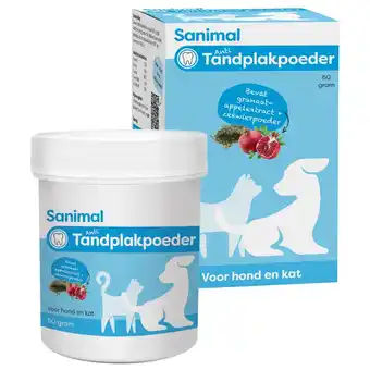 Pets Place Sanimal Anti-Tandplakpoeder - Hondenverzorging - 60 g aanbieding