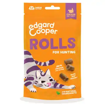Pets Place Edgard&Cooper Rolls - Kattensnack - Kip Kalkoen 45 g aanbieding