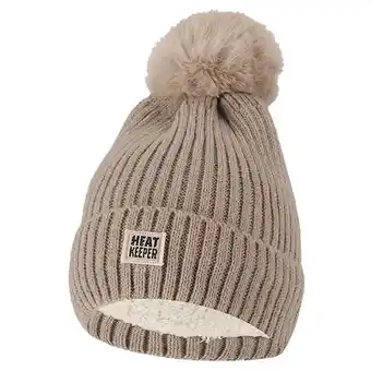 Pets Place Heatkeeper Thermo Muts + Pompon - Mutsen - Beige One Size aanbieding