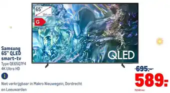 Makro Samsung 65" QLED smart-tv aanbieding