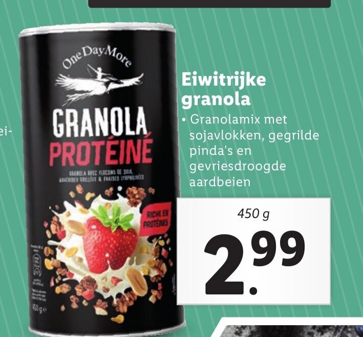 Eiwitrijke granola 450g aanbieding bij Lidl