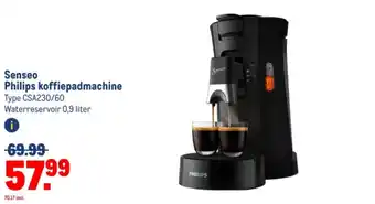 Makro Senseo Philips koffiepadmachine aanbieding