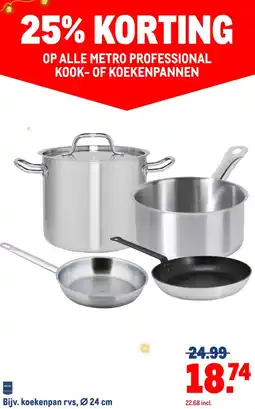 Makro Alle metro professional kook of koekenpannen aanbieding