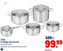Makro Tefal 5-delige pannenset aanbieding
