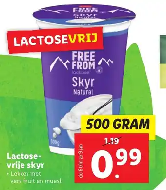 Lidl Lactose vrije skyr 500g aanbieding