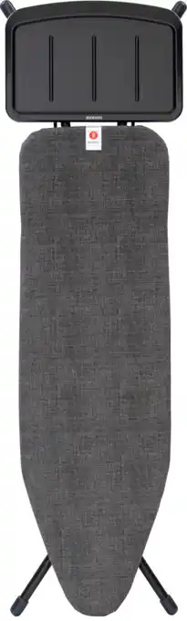 Bol.com Brabantia Strijkplank B - met Stoomunithouder - 124x38 cm - Denim Black aanbieding