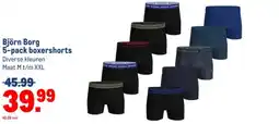 Makro Björn Borg 5-pack boxershorts aanbieding