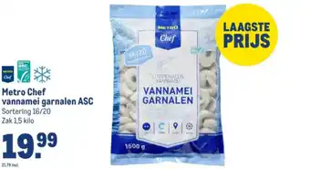 Makro Metro Chef vannamei garnalen ASC aanbieding