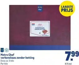 Makro Metro Chef varkenshaas zonder ketting aanbieding