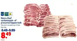 Makro Metro Chef varkensspek of procureurlappen bulk aanbieding