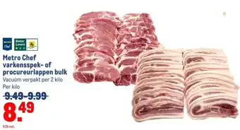 Makro Metro Chef varkensspek of procureurlappen bulk aanbieding