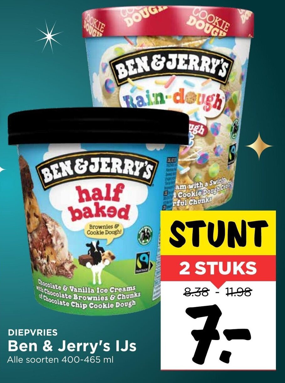 Ben & Jerry's IJs 400465ml aanbieding bij Vomar