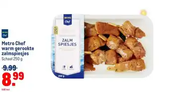 Makro Metro Chef warm gerookte zalmspiesjes aanbieding