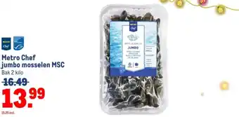 Makro Metro Chef jumbo mosselen MSC aanbieding