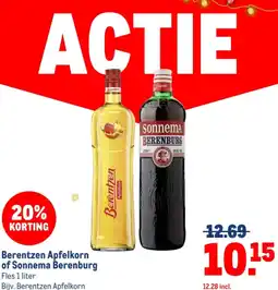 Makro Berentzen Apfelkorn of Sonnema Berenburg aanbieding