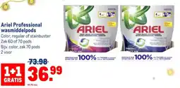 Makro Ariel Professional wasmiddelpods aanbieding