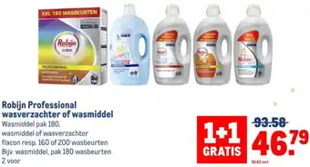 Makro Robijn Professional wasverzachter of wasmiddel aanbieding