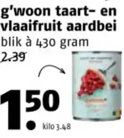 Poiesz G'woon taart en vlaaifruit aardbei aanbieding
