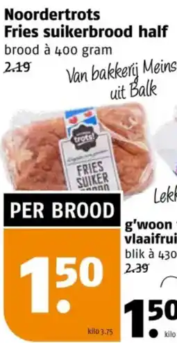 Poiesz Noordertrots Fries suikerbrood half aanbieding