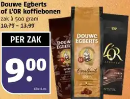 Poiesz Douwe Egberts of L'OR koffiebonen aanbieding