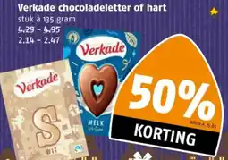 Poiesz Verkade chocoladeletter of hart aanbieding