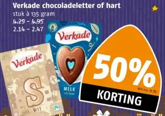 Poiesz Verkade chocoladeletter of hart aanbieding
