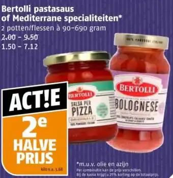 Poiesz Bertolli pastasaus of Mediterrane specialiteiten aanbieding