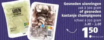 Poiesz Gesneden uienringen of gesneden kastanje champignons aanbieding