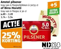 Poiesz Amstel pilsener of Birra Moretti aanbieding