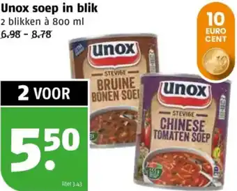 Poiesz Unox soep in blik aanbieding