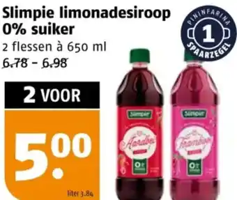 Poiesz Slimpie limonadesiroop 0% suiker aanbieding