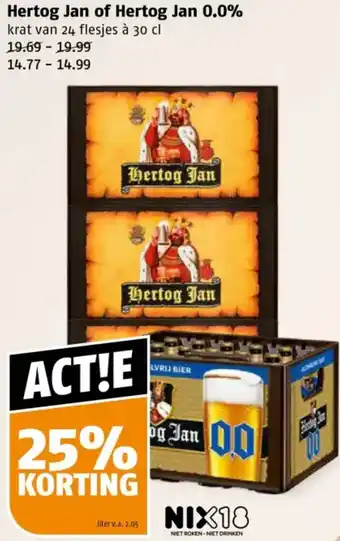 Poiesz Hertog Jan of Hertog Jan 0.0% aanbieding