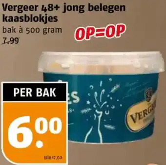 Poiesz Vergeer 48+ jong belegen kaasblokjes aanbieding
