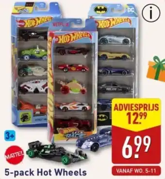 ALDI 5-pack Hot Wheels aanbieding