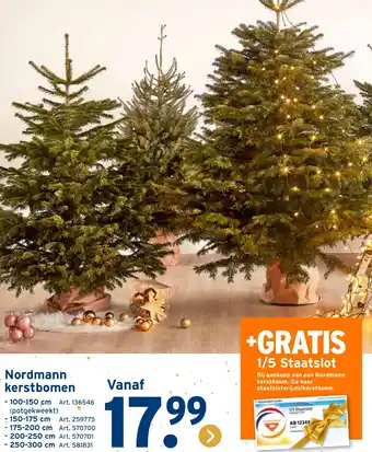 GAMMA Nordmann kerstbomen aanbieding