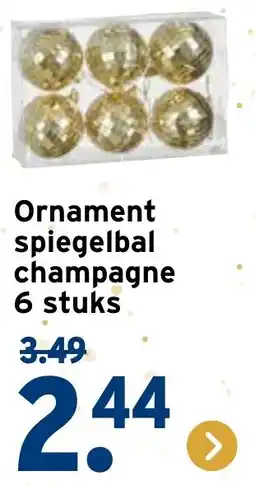 GAMMA Ornament spiegelbal champagne aanbieding