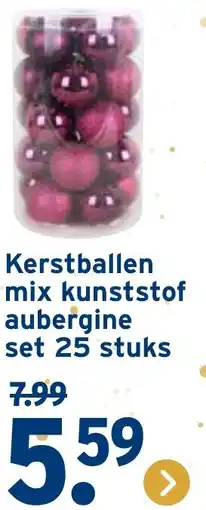 GAMMA Kerstballen mix kunststof aubergine set aanbieding