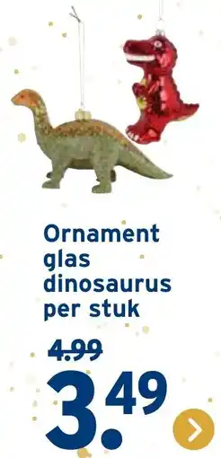 GAMMA Ornament glas dinosaurus aanbieding