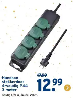 GAMMA Handson stekkerdoos 4-voudig P44 aanbieding