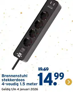 GAMMA Brennenstuhl stekkerdoos 4-voudig aanbieding