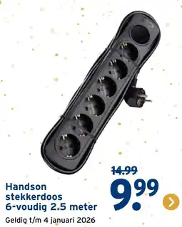 GAMMA Handson stekkerdoos 6-voudig aanbieding