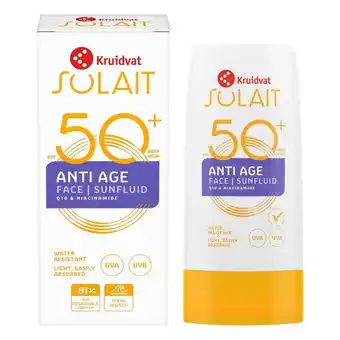 Kruidvat Kruidvat Solait SPF50+ Anti-Age Face Sunfluid aanbieding